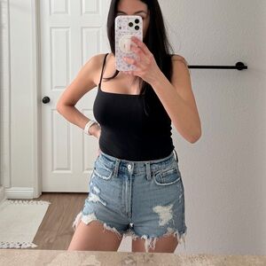 Abercrombie & Fitch Distressed High Rise Mom Short